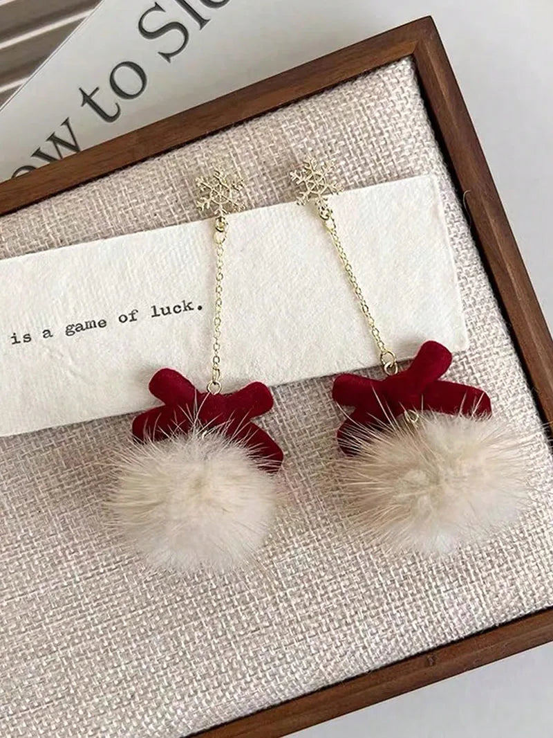 Cute Pompom Ball Earrings