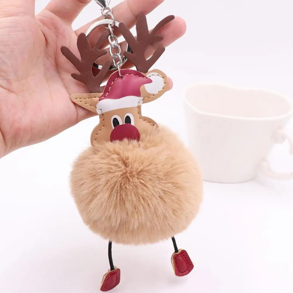 Cute Christmas Deer Keychain